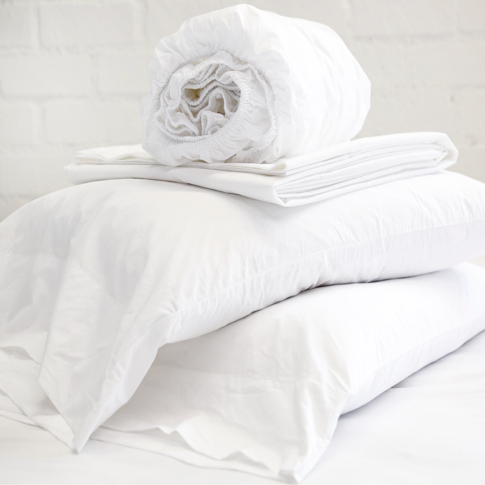 Pom Pom at Home - White Cotton Percale Sheet Sets