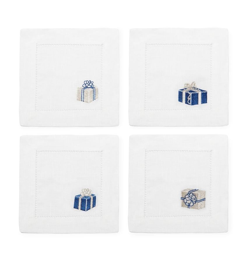 Blue & Silver Cocktail Napkins by Sferra | Fig Linens