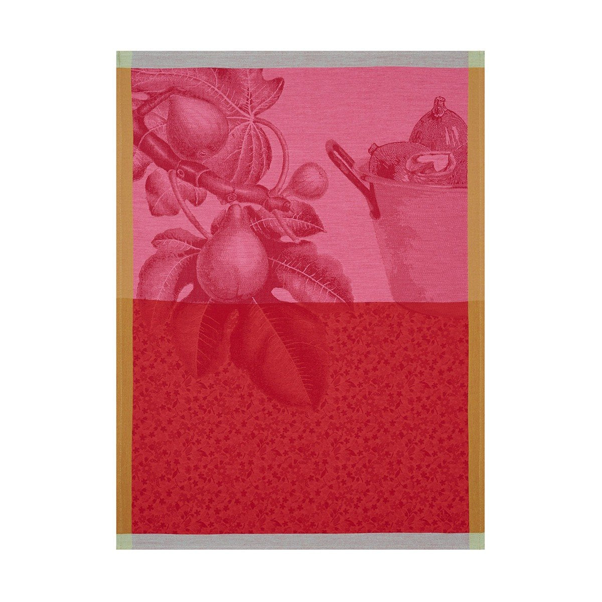 Fruits du Verger Coulis Tea Towel Set of 4 by Le Jacquard Francais red pink