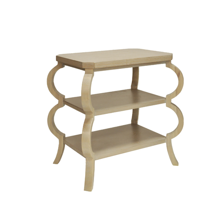 Cerused Oak 3 Tier Side Table by Worlds Away | Fig Linens and Home