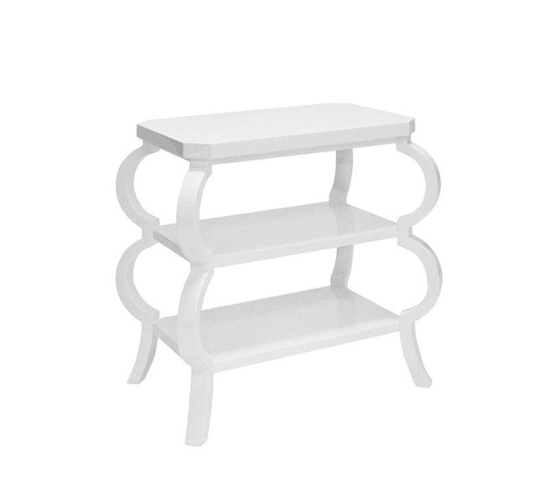 White 3 Tier Side Table by Worlds Away | Fig Linens and Home