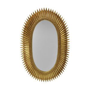 Rita Gold Oval Mirror by Worlds Away | Fig Linens and Home