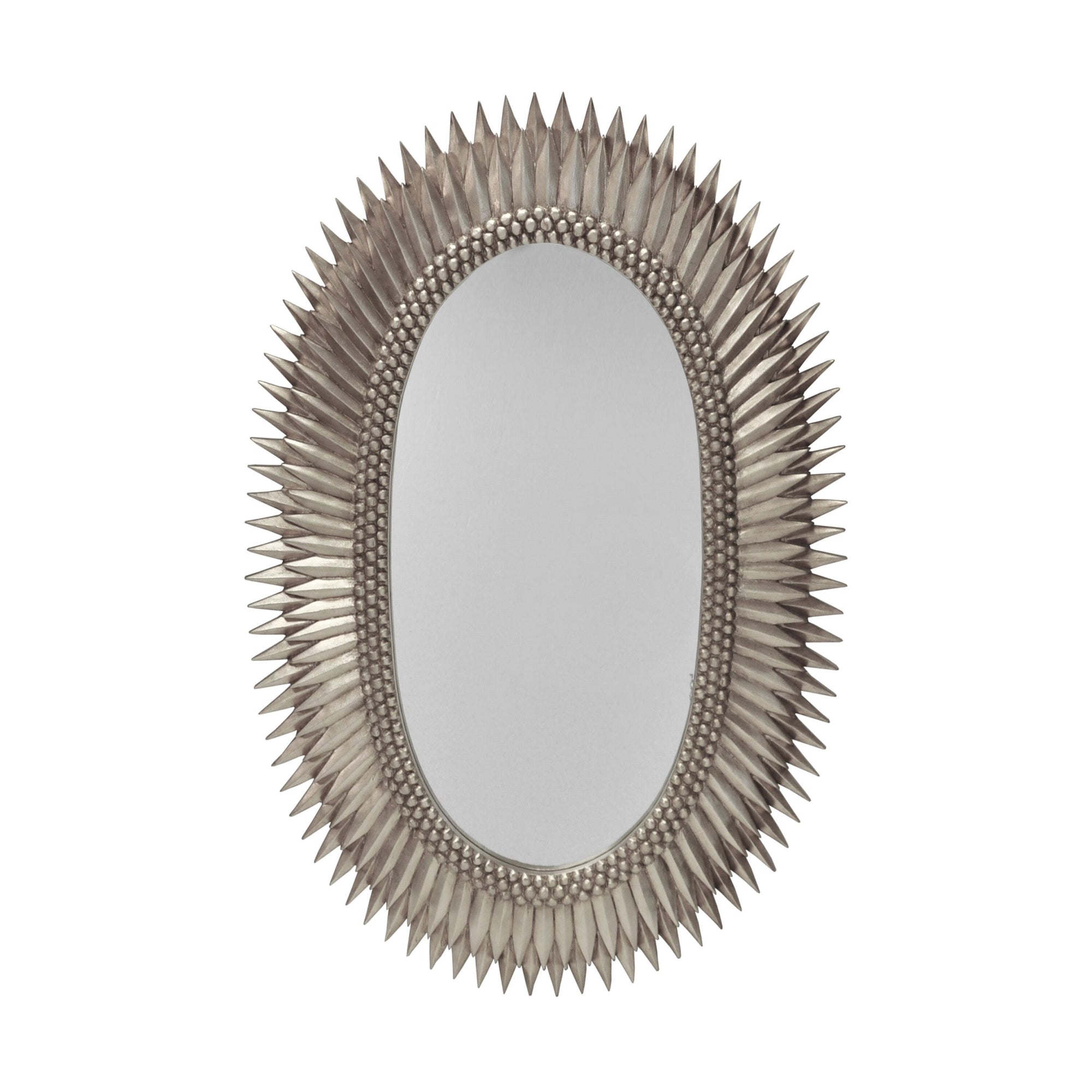 Rita Silver Oval Wall Mirror by Worlds Away | Fig Linens and Home