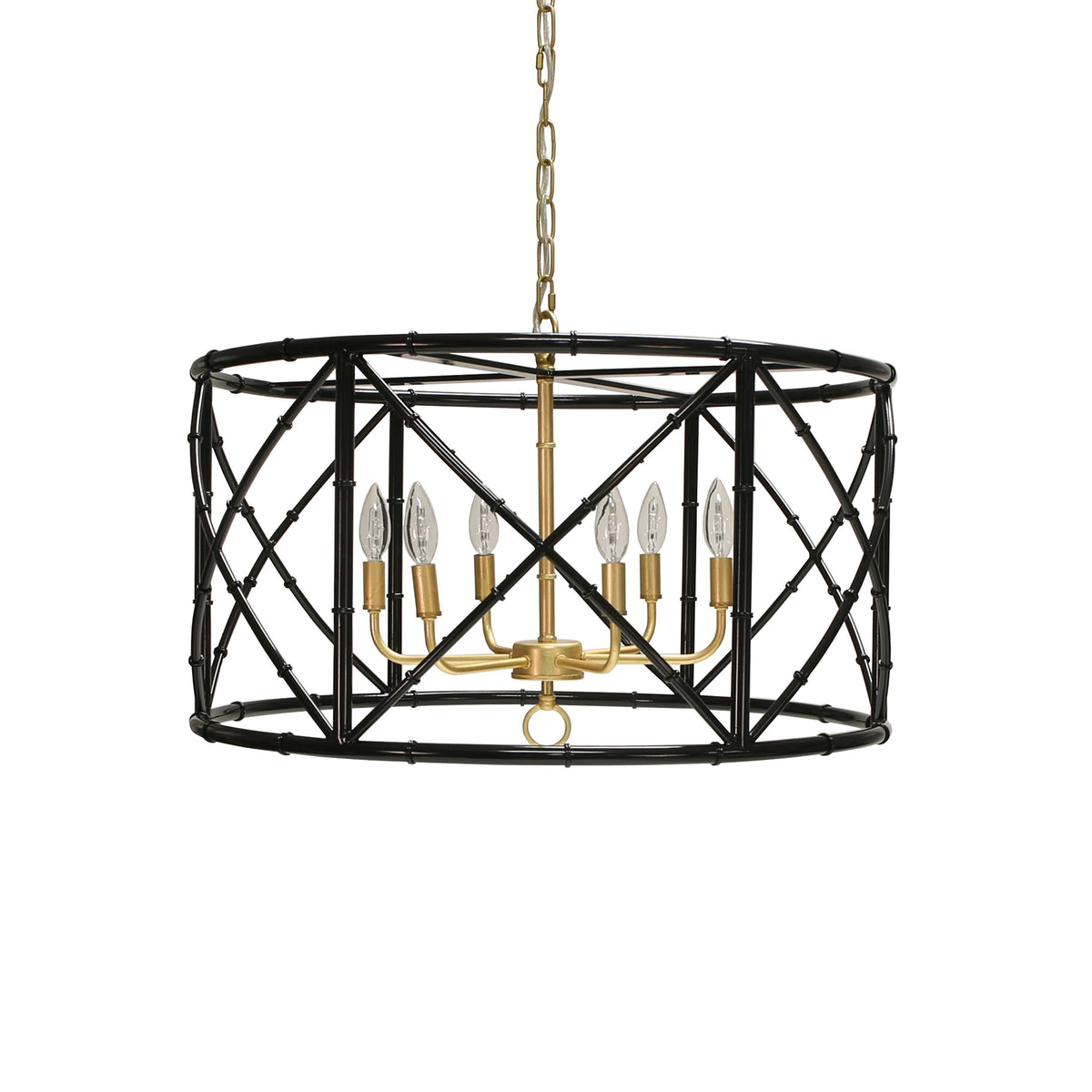 Zia Black Bamboo Chandelier by Worlds Away | Fig Linens and Home