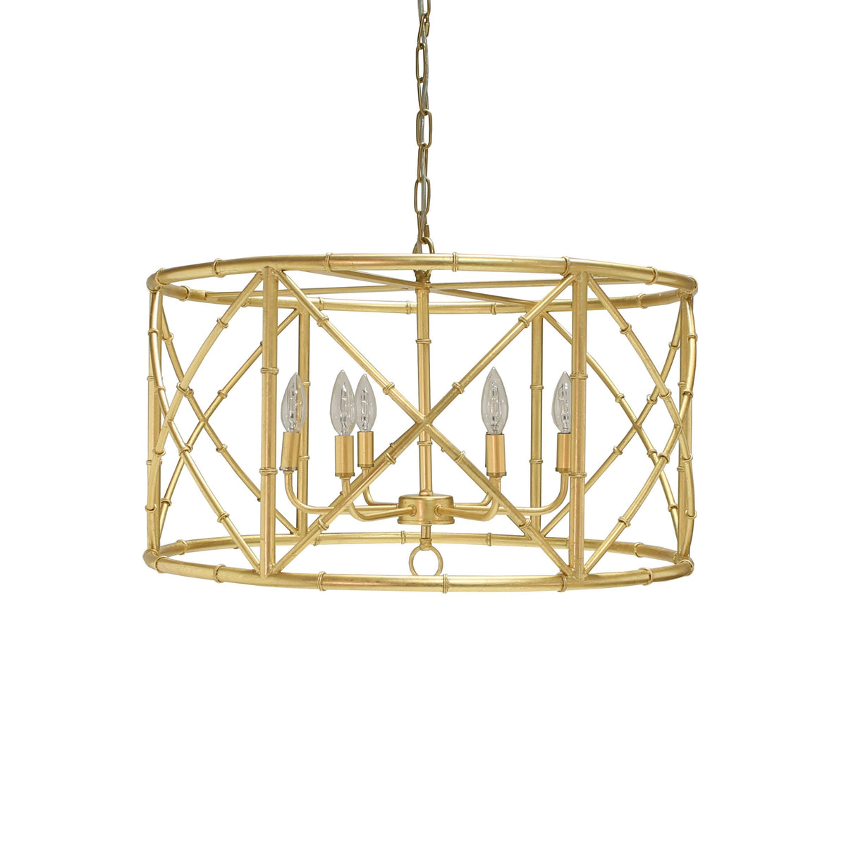 Zia Gold Leaf Bamboo Chandelier by Worlds Away | Fig Linens