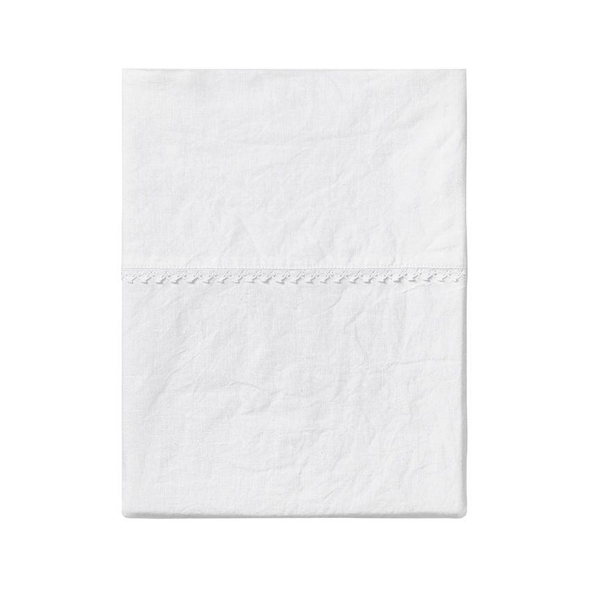 Fig Linens - Alexandre Turpault Bedding - Nouvelle Vague White Linen Flat Sheet