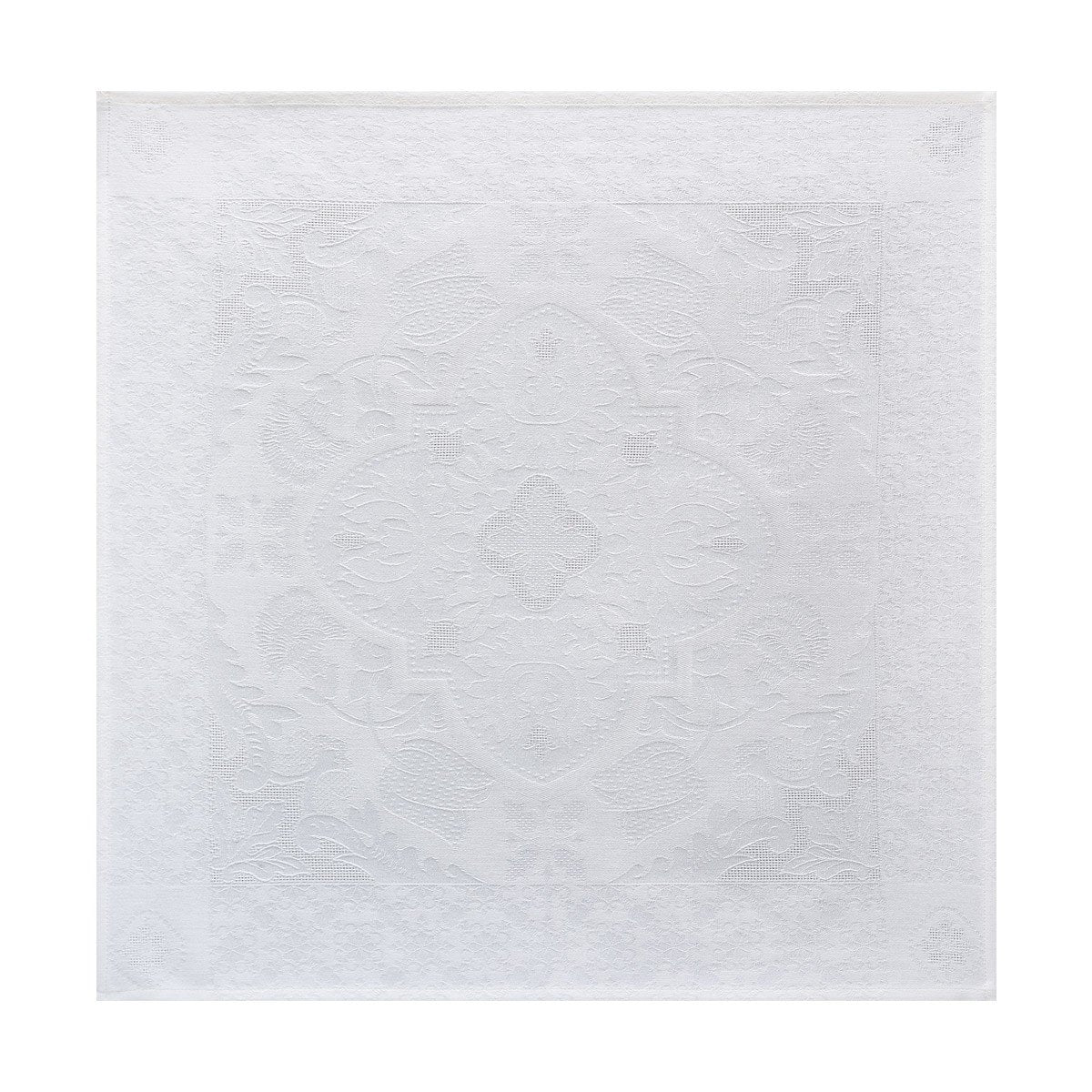 Azulejos White Table Linens by Le Jacquard Français - Napkin Serviette