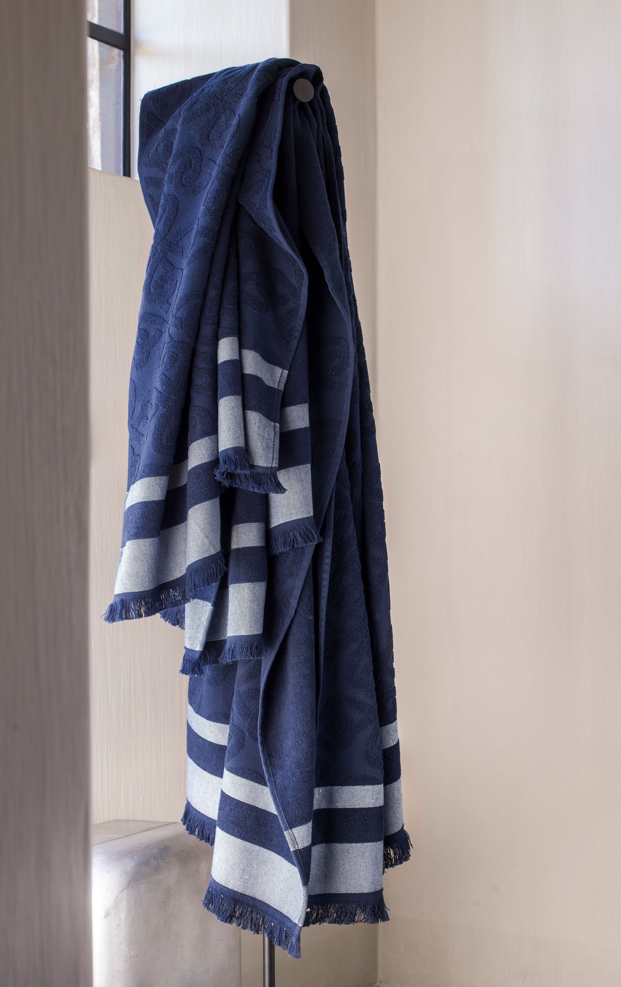 Croisiere Slate Blue Beach Towel by Alexandre Turpault | Fig Linens