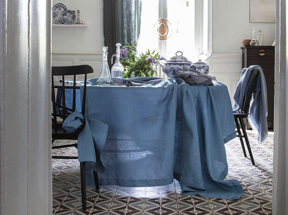 Florence Aegean Blue Table Linens by Alexandre Turpault | Fig Linens
