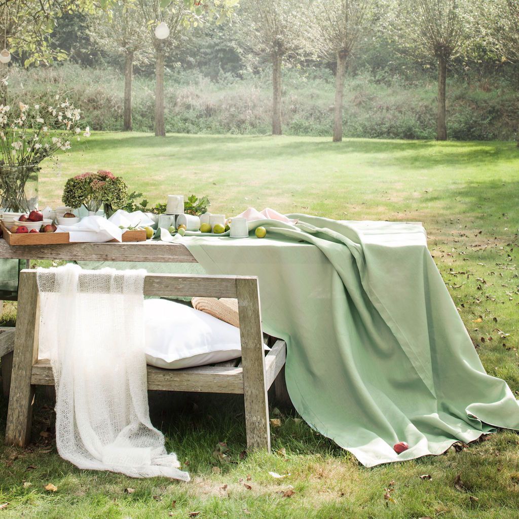 Florence Sage Green Table Linens by Alexandre Turpault | Fig Linens