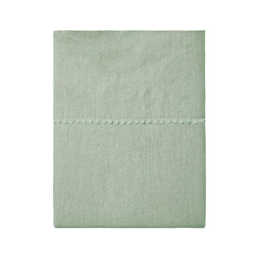 Fig Linens - Alexandre Turpault Linen Bedding - Nouvelle Vage Eucalyptus Bedding - Flat Sheet