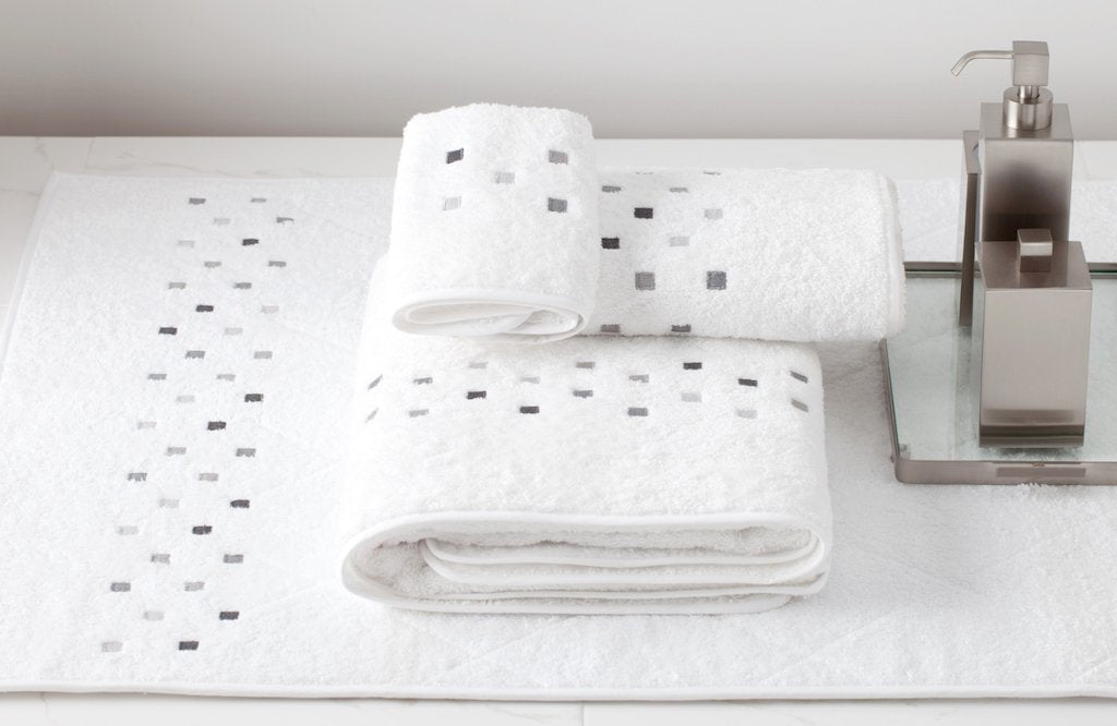 Minerva Embroidered Bath Towels by Dea Linens | Fig Linens and Home