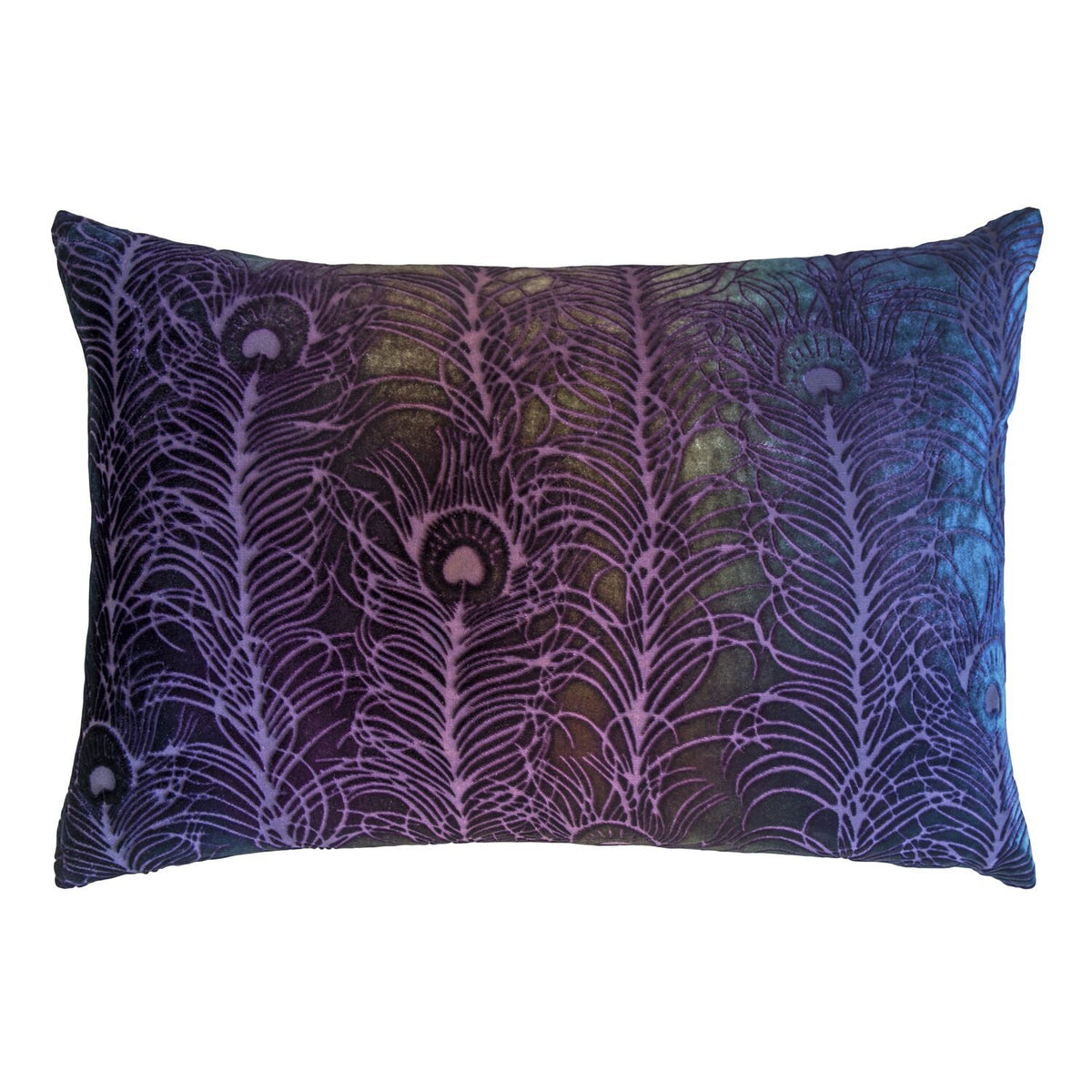 Fig Linens - Peacock Feather Decorative Pillow by Kevin O&#39;Brien Studio