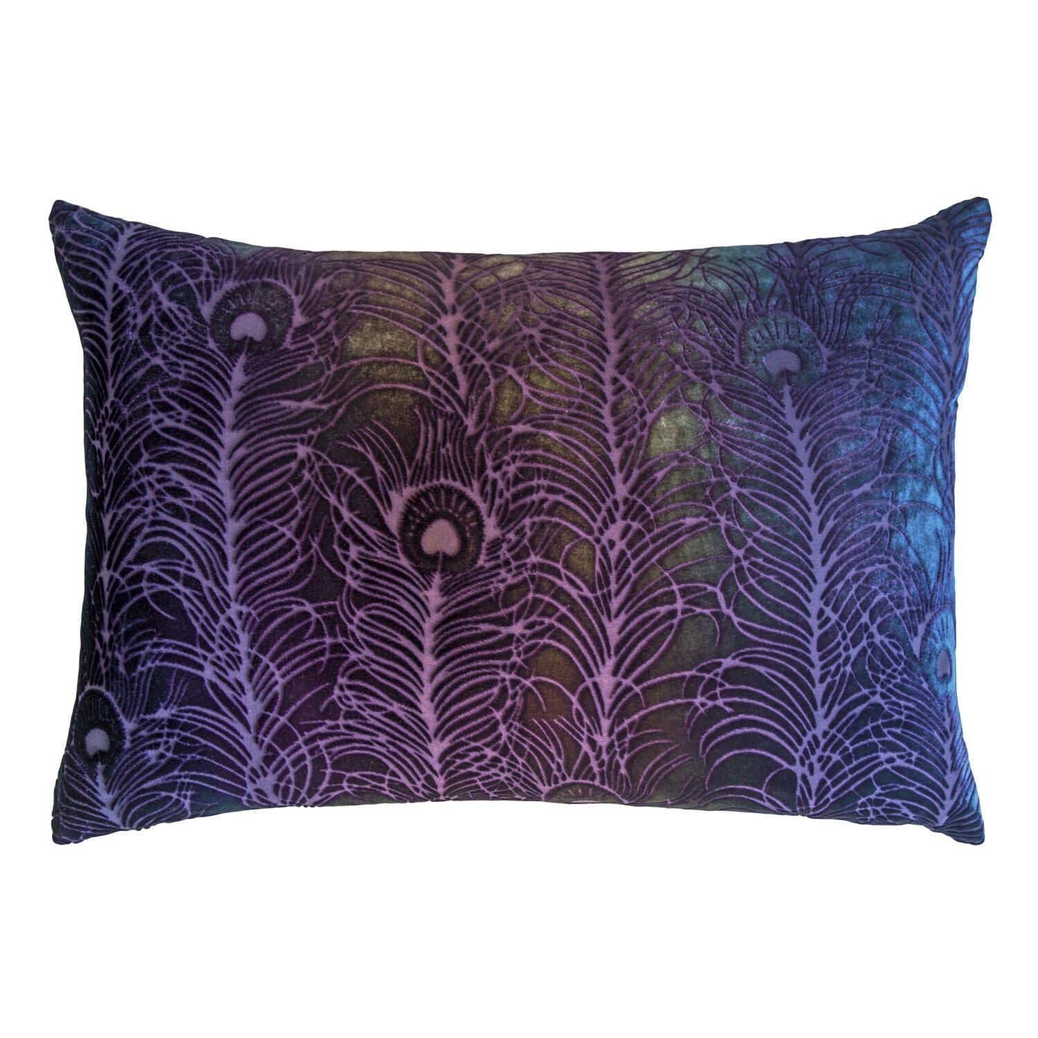 Fig Linens - Peacock Feather Decorative Pillow by Kevin O'Brien Studio