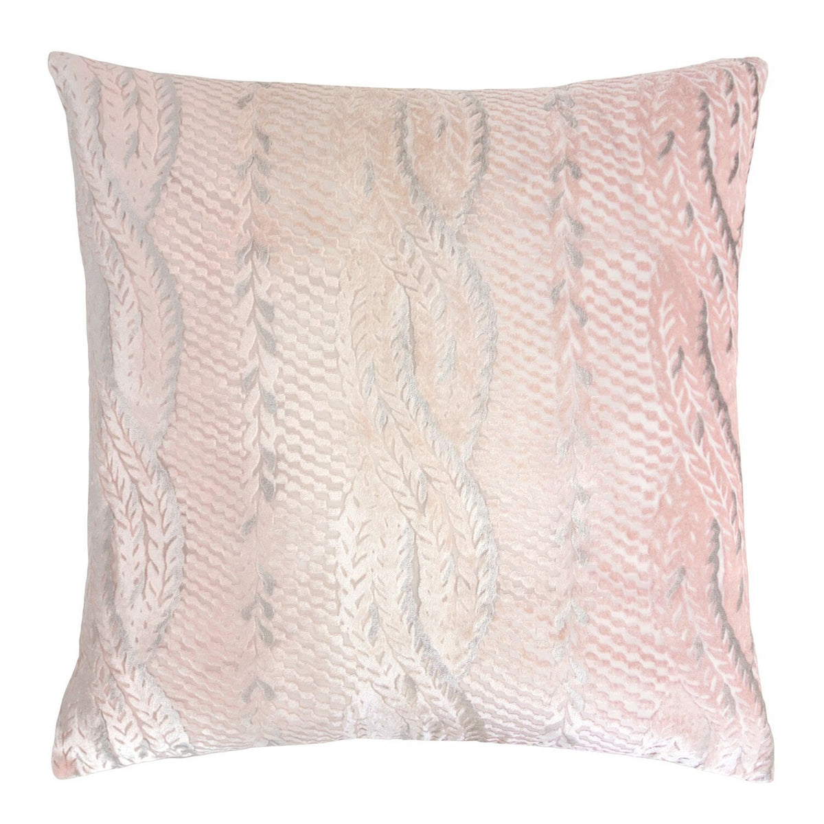 Fig Linens - Blush Cable Knit Decorative Pillows by Kevin O&#39;Brien Studio