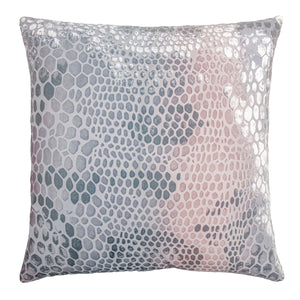 Snakeskin Moonstone Square Velvet Pillow by Kevin O'Brien Studio | Fig Linens