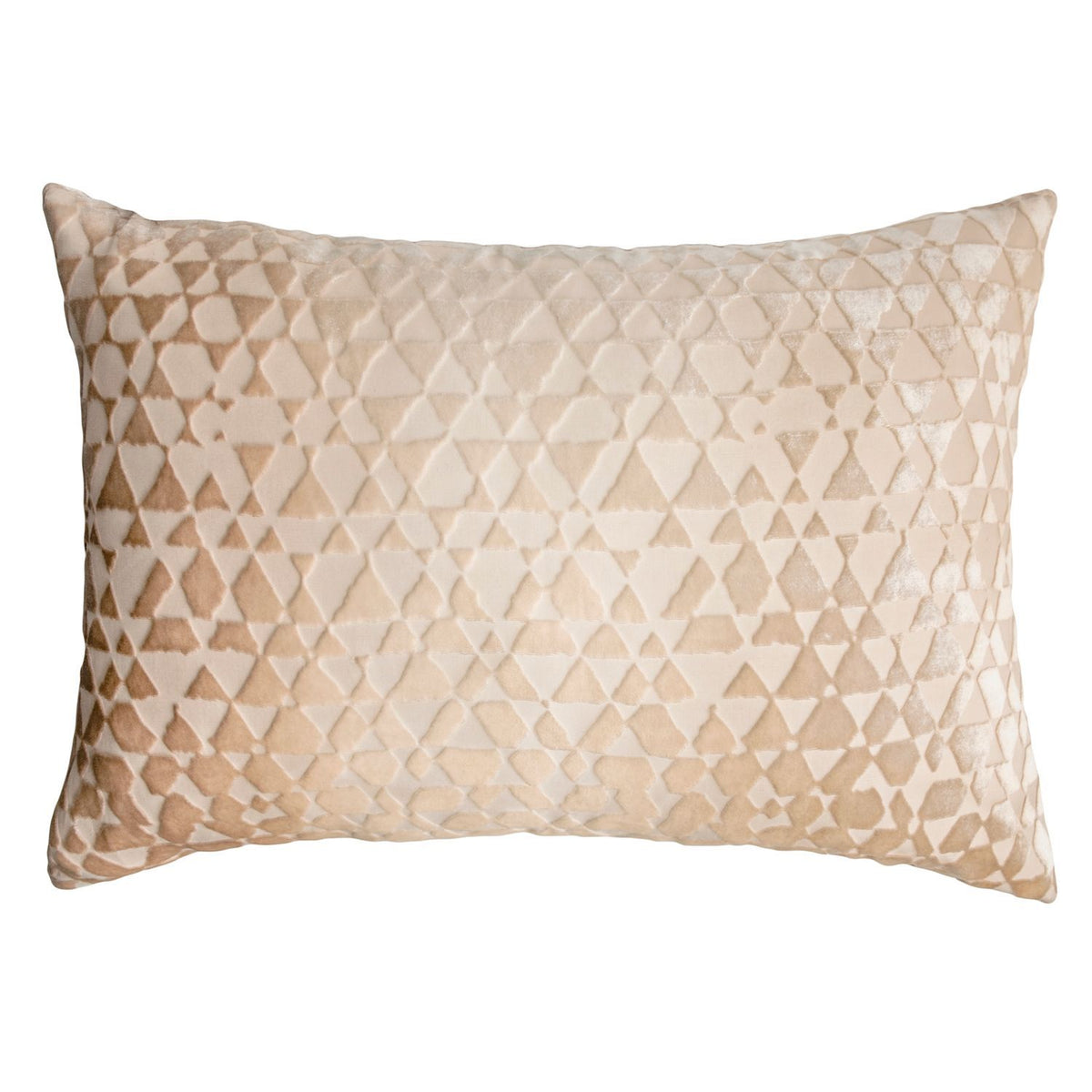 Latte Triangles Velvet Pillow by Kevin O&#39;Brien Studio | Fig Linens