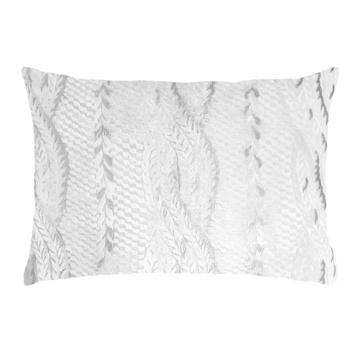Fig Linens - White Cable Knit Velvet Decorative Pillows by Kevin O'Brien Studio