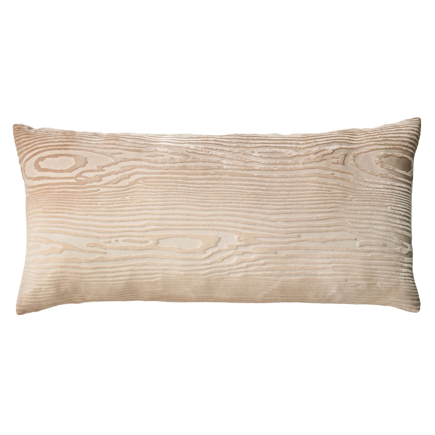 Latte Woodgrain Velvet Large Boudoir Pillow by Kevin O'Brien Studio | Fig Linens 