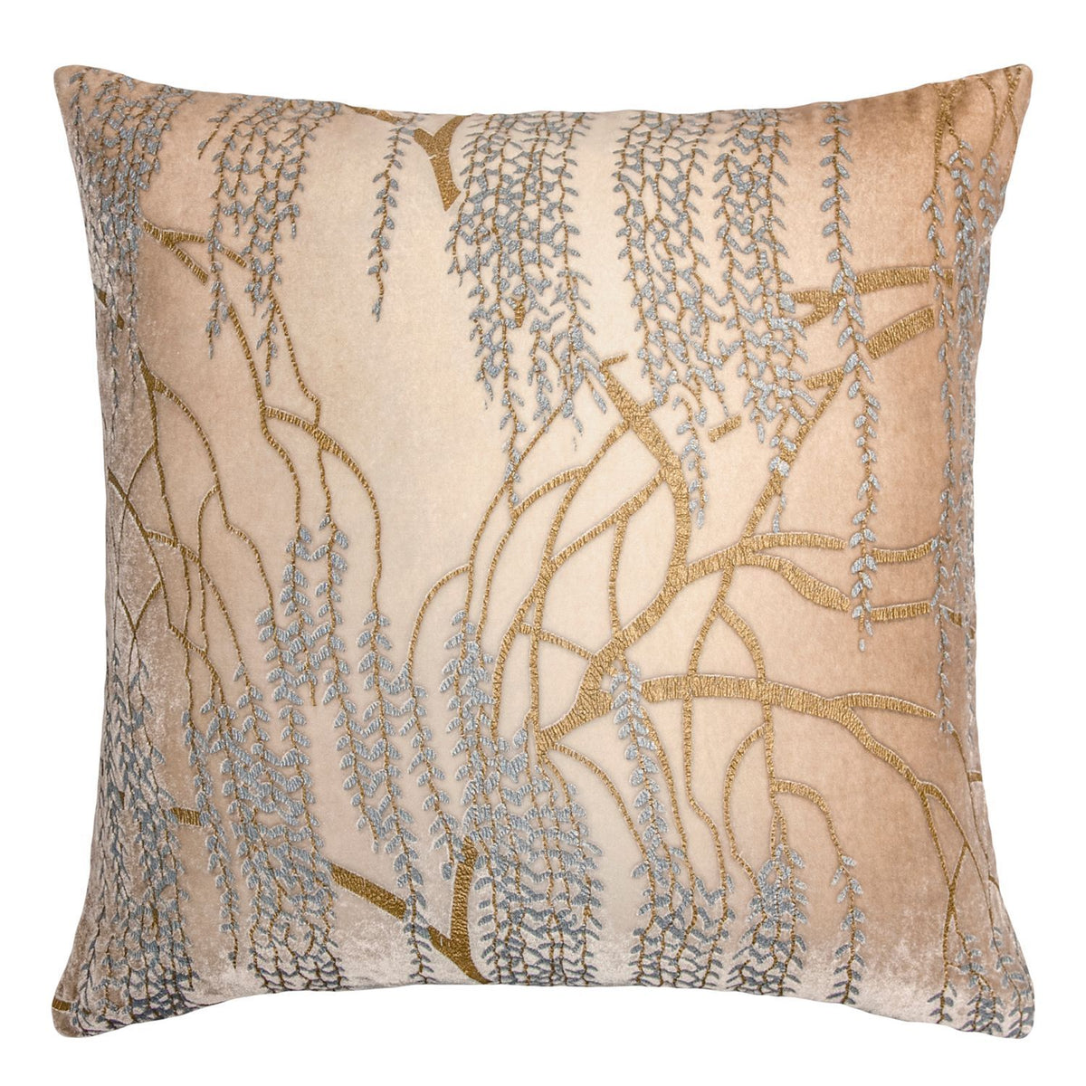 Latte Willow Metallic Pillow by Kevin O&#39;Brien Studio | Fig Linens