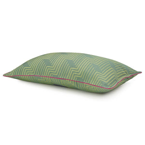 Fig Linens - Le Jacquard Francais Nature Urbaine Green Outdoor Small Pillow