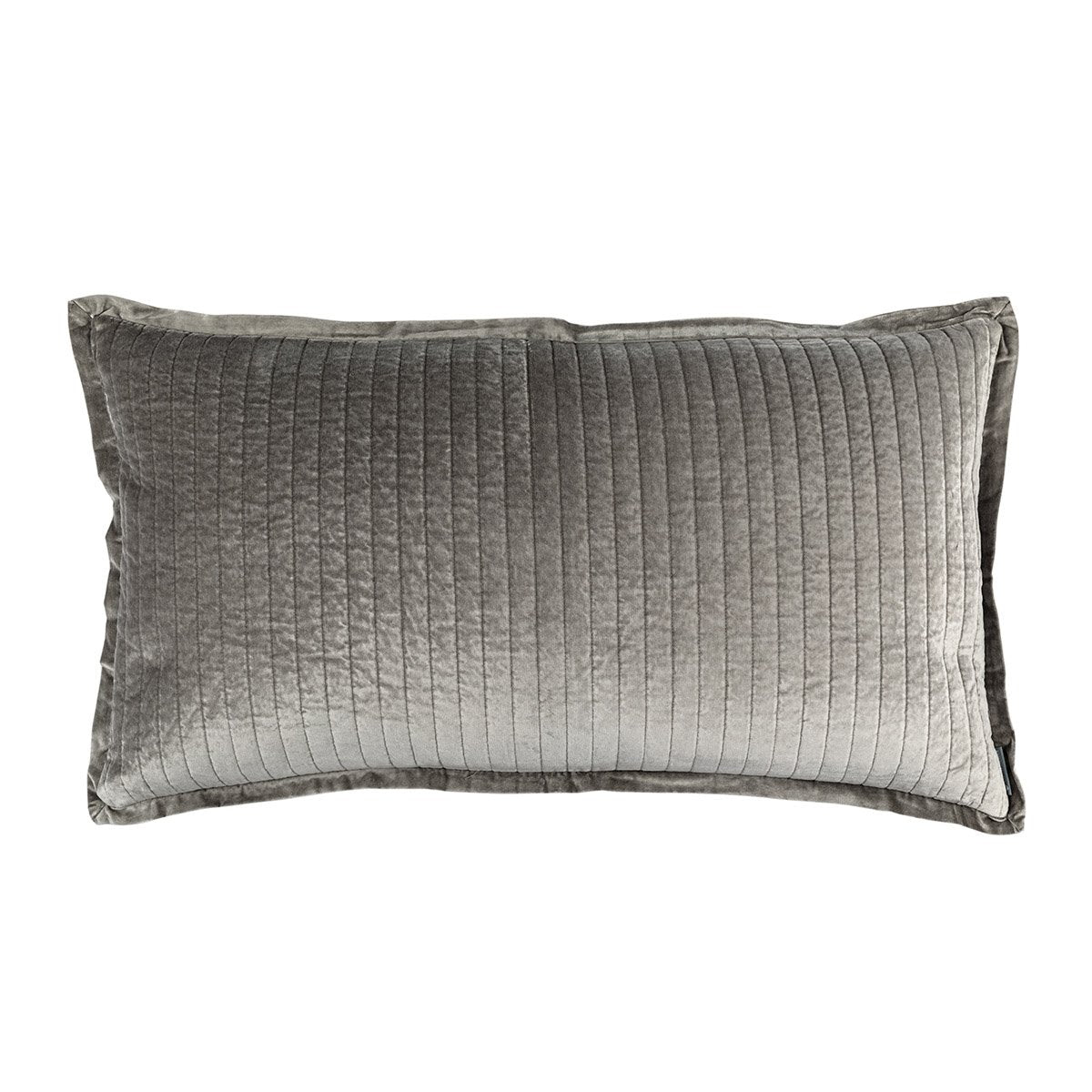 Fig Linens - Lili Alessandra Bedding - Aria Light Grey Velvet King Pillow