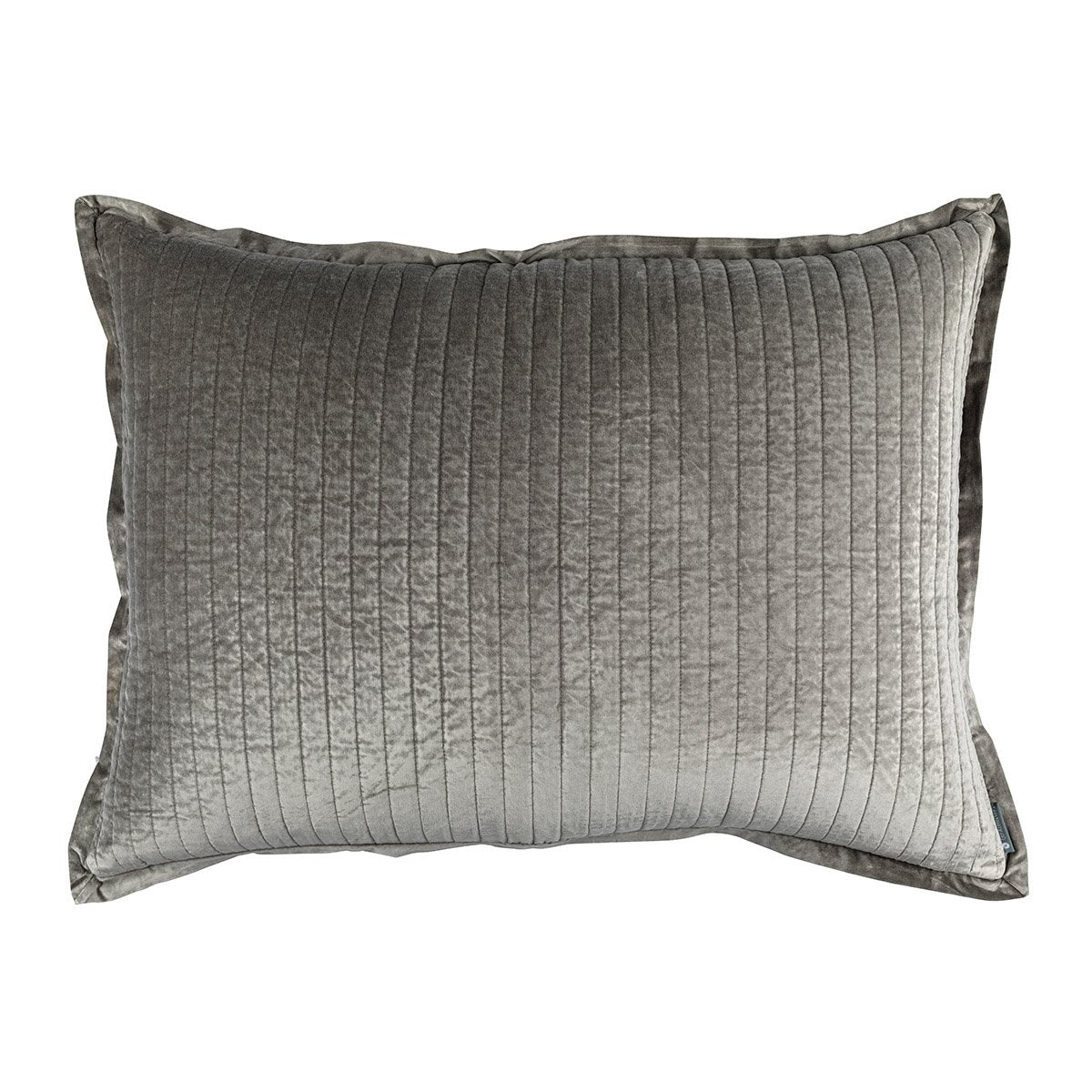 Fig Linens - Lili Alessandra Bedding - Aria Light Grey Velvet Luxe Euro Pillow