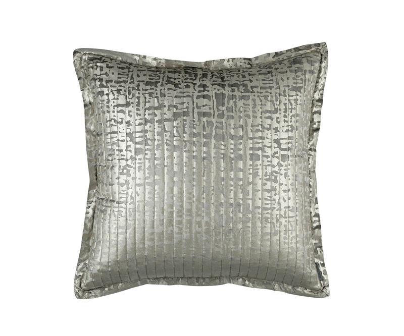 Fig Linens - Lili Alessandra Jolie Silver Quilted Euro Pillow