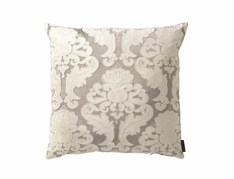 Fig Linens - Lili Alessandra Bedding -  Versailles Silver Velvet Square Pillow