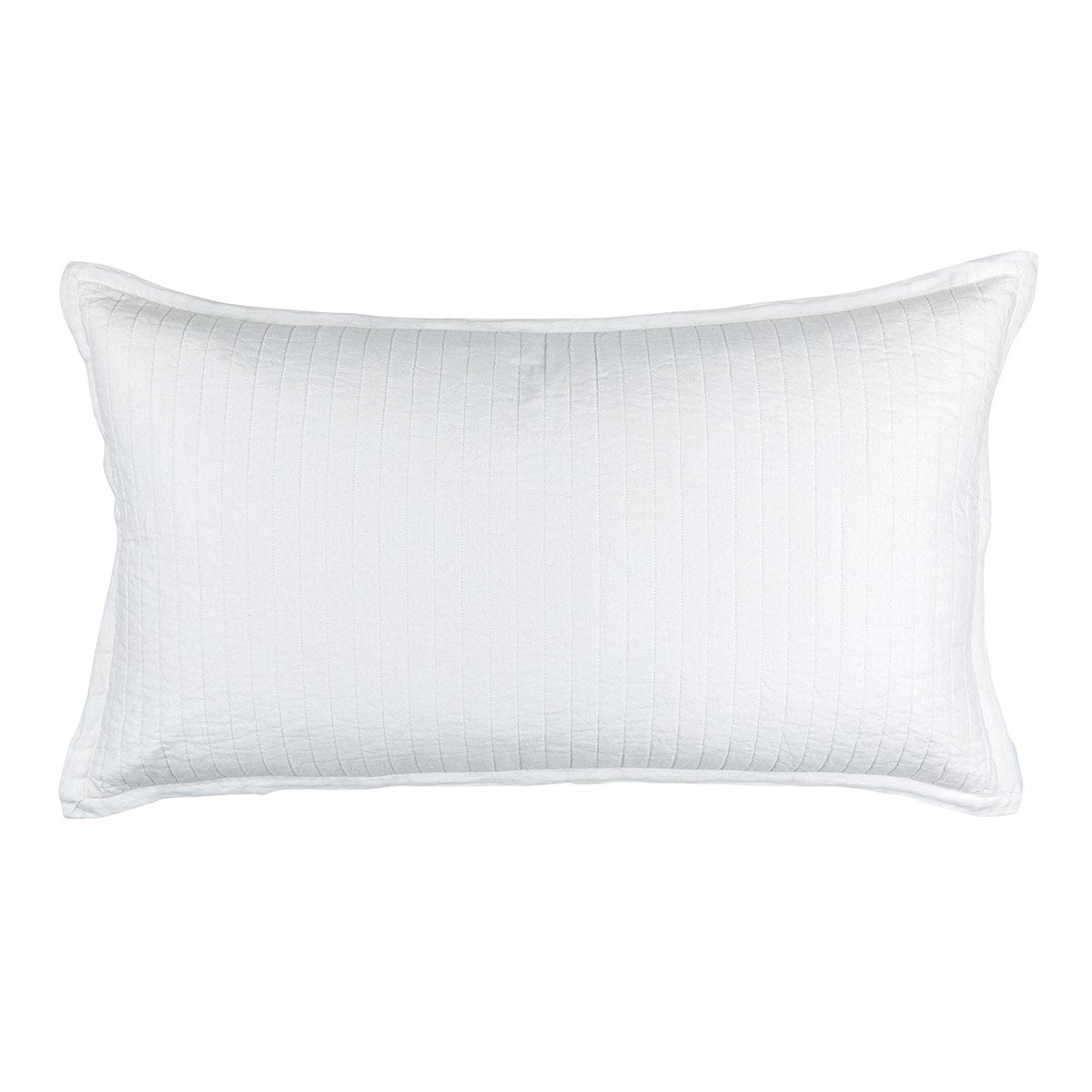 Fig Linens - Lili Alessandra Bedding - Tessa White Quilted King Pillow