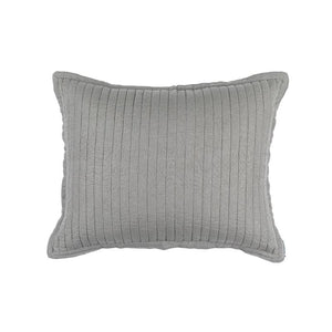 Fig Linens - Lili Alessandra Bedding - Tessa Light Grey Quilted Standard Pillow