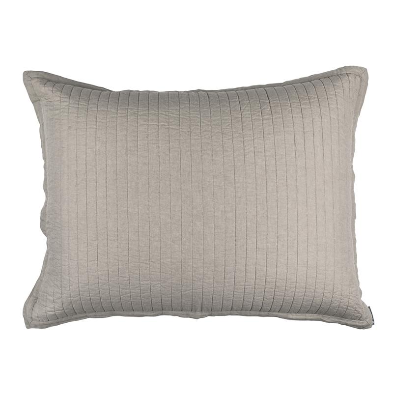Fig Linens - Lili Alessandra Bedding - Tessa Raffia Quilted Luxe Euro Pillow