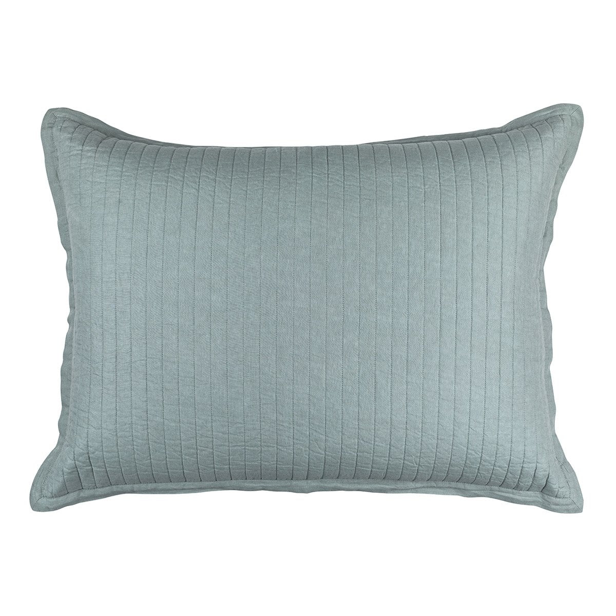 Fig Linens - Lili Alessandra Bedding - Tessa Sky Quilted Luxe Euro Pillow