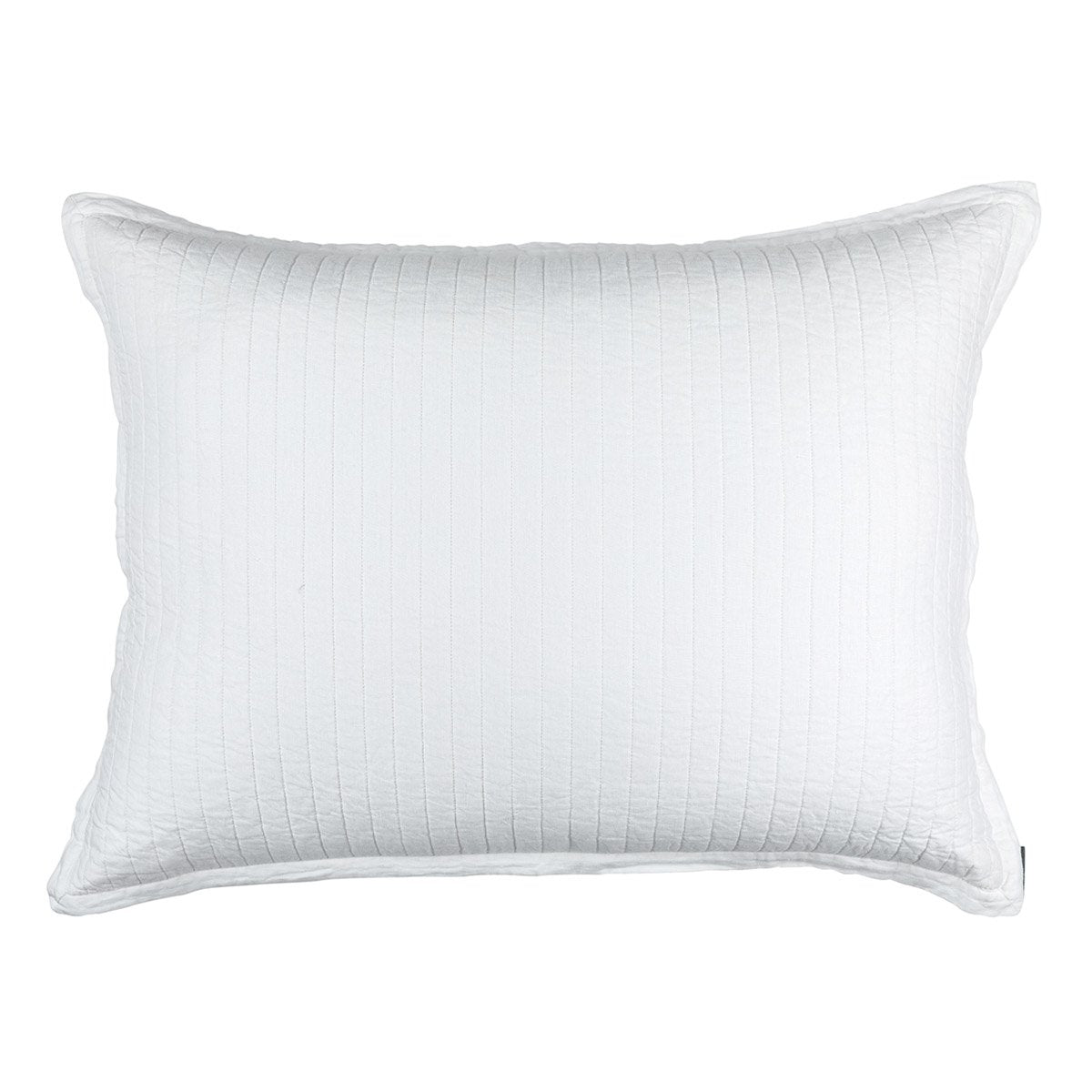 Fig Linens - Lili Alessandra Bedding - Tessa White Quilted Luxe Euro Pillow