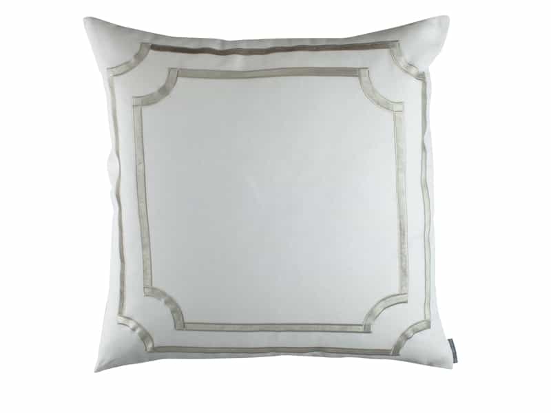 Fig Linens - Lili Alessandra Bedding - Soho Ice Silver Euro Pillow 