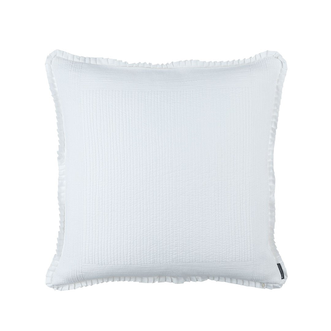 Fig Linens - Lili Alessandra Bedding - Battersea White Quilted Euro