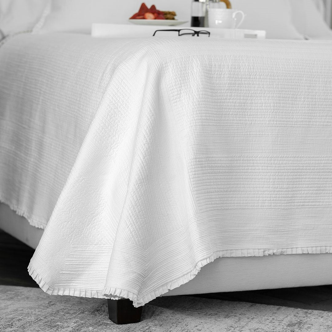 Battersea White Coverlet &amp; Shams by Lili Alessandra | Fig Linens