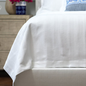 Stela White Matelassé Blanket by Lili Alessandra | Fig Linens