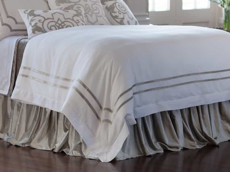 Fig Linens - Lili Alessandra Bedding - Soho Ice Silver Duvet Cover