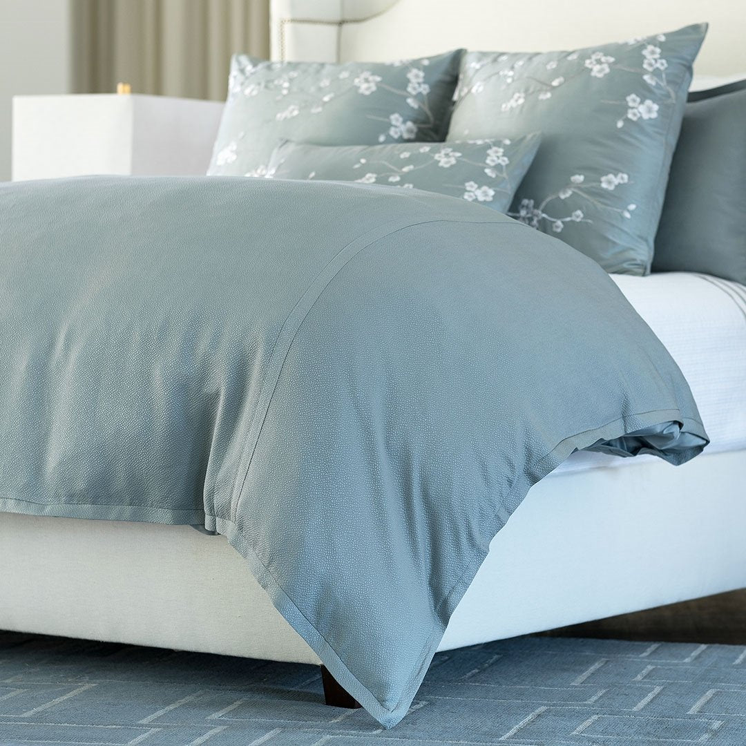 Gia Blue Cotton Silk Bedding by Lili Alessandra | Fig Linens and Home