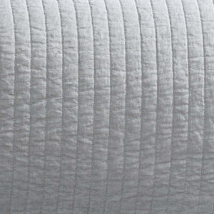Fig Linens - Lili Alessandra Bedding - Tessa Light Grey Quilted Linen Bedding