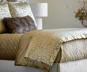 Fig Linens - Lili Alessandra Bedding - Jolie Straw Quilted Throw