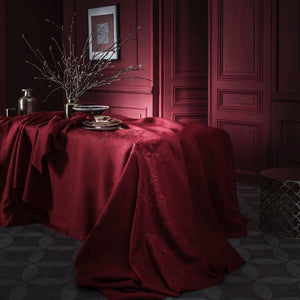 Saisons Cranberry Tablecloth by Alexandre Turpault | Fig Linens 