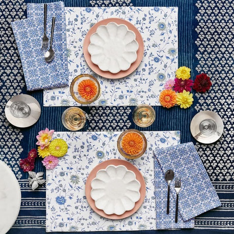 Vakula Periwinkle Placemats by John Robshaw - Lifestyle Image - Fig linens and Home