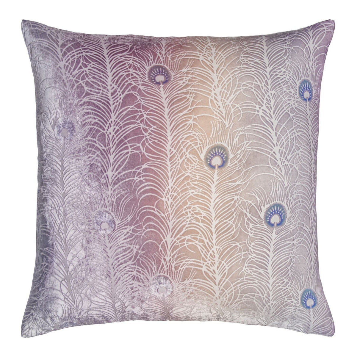 Fig Linens - Opal Peacock Feather Decorative Pillow by Kevin O&#39;Brien Studio
