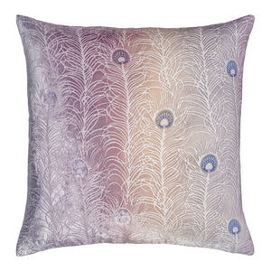 Fig Linens - Opal Peacock Feather Decorative Pillow by Kevin O'Brien Studio