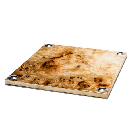 Burl Veneer - Large Serving Board 13.8'' x 13.8'' x 0.9'' Burl Veneer - Large at FIG LINENS AND HOME 2