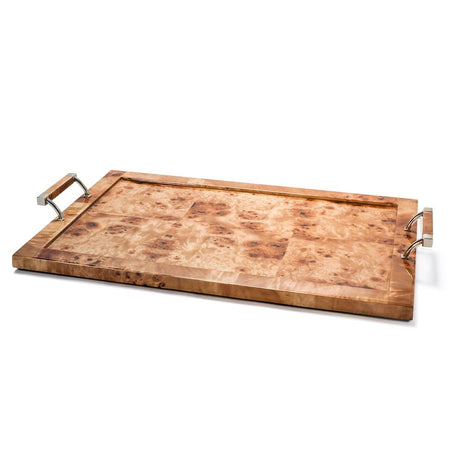 Burl Veneer Serving Tray 23.6" x 15.7" x 3.5" Burl Veneer at FIG LINENS AND HOME 2