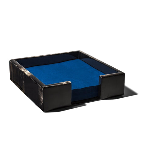 Horn Veneer - Large Napkin Holder 8" x 8" x 2.5" Horn Veneer - Large at FIG LINENS AND HOME 1