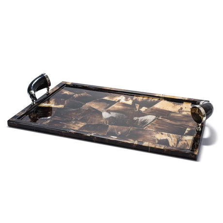 Horn Veneer Serving Tray 23.6" x 15.7" x 3.5" Horn Veneer at FIG LINENS AND HOME 2